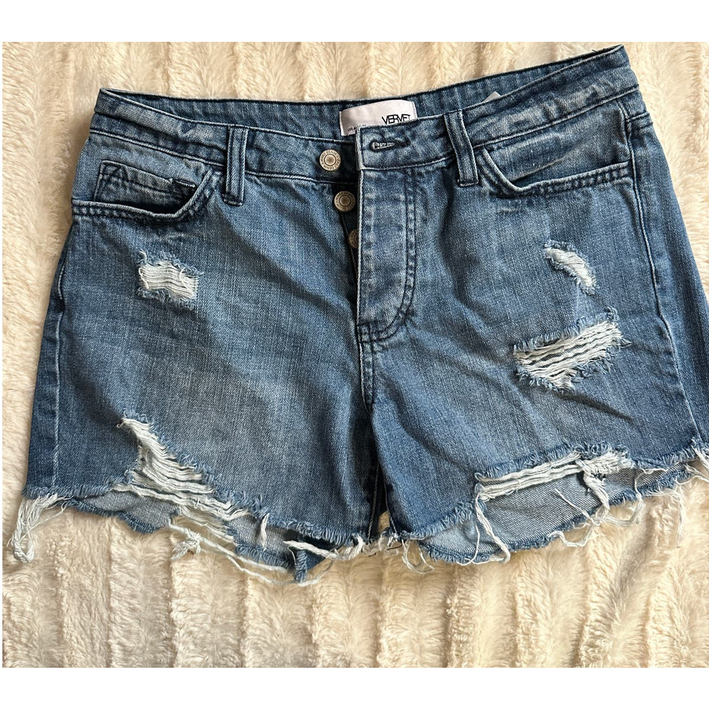 Vervet Distressted Denim Shorts - Womens Size S
